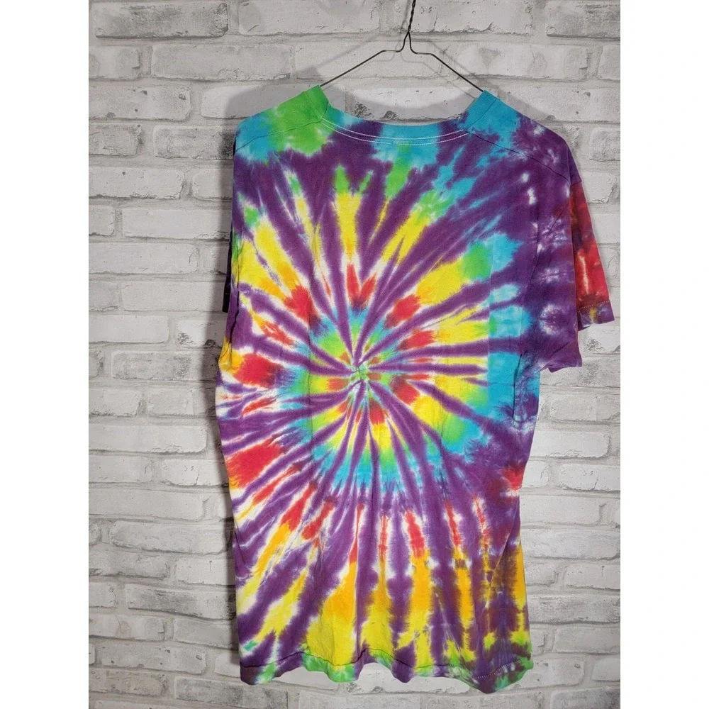 Vintage 90s Blank Tie Dye Single‎ Stitch Shirt Fruit Of The Loom Sz XL Colorful